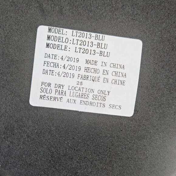 Mini Basic Table Lamp with Blue Fabric Shade - Picture 3 of 7